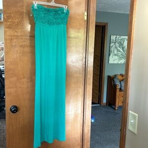 Long strapless maxi dress